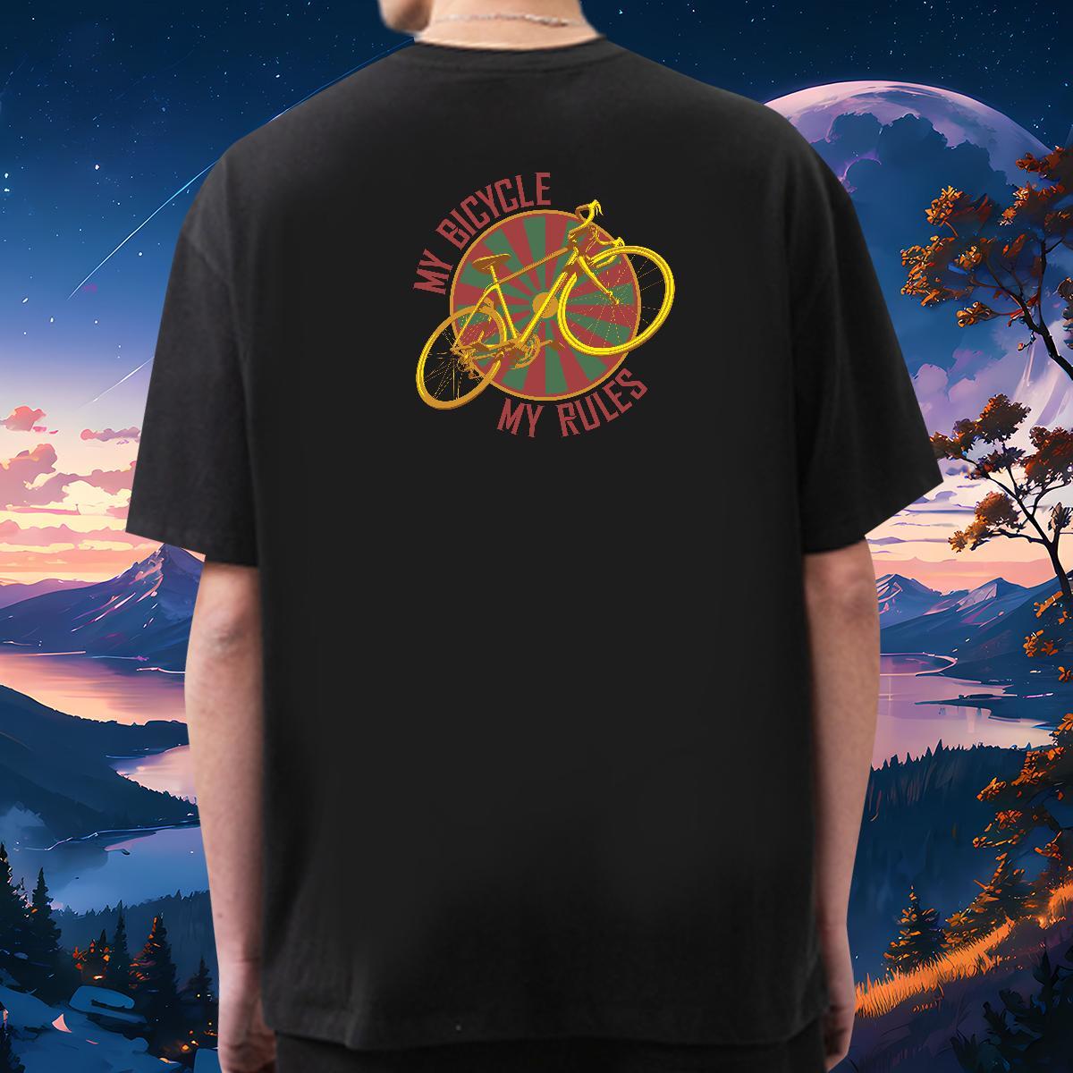 2024 New T-Shirts bicycle Tee Shirt 230g 100% Cotton Casual Beach Designer DIY Printed Breathable Crew Neck Couples T Shirts