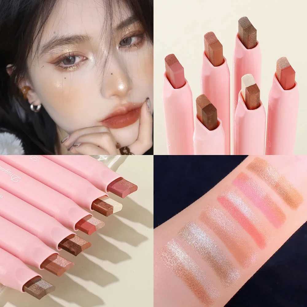 Velvet Gradient Two-tone Eyeshadow Stick A Touch of Two Colors Gradient Not Easy To Smudge Rotating Retouching Eye Shadow PenCL240812