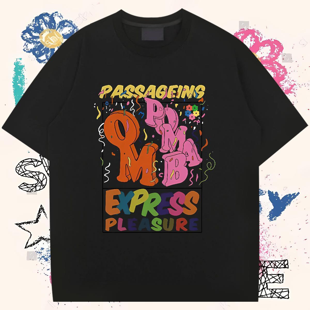 Custom T Shirts Men letter Tops Tees 230g Cotton Street Soft Plus Size Cartoon Breathable Short Sleeve Men Tees