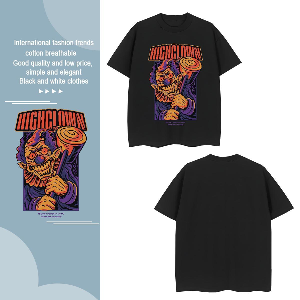 Men T Shirts 230g 100% Cotton scary Summer Casual Breathable Short Sleeve Custom Anime Couples T Shirts Customized TOP Quality Clothings