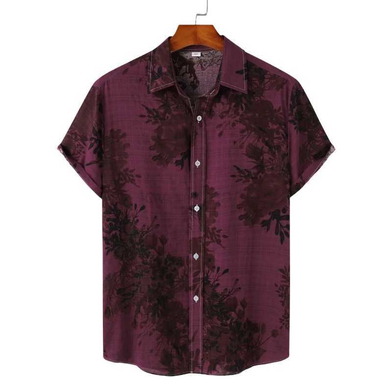 New Luxury Mens Short Sleeved Shirt Summer Fashion Social Oversize Low-Key Clothing Hawaiian Unisex Trend Vacation Lapel ShirtsXJ240812