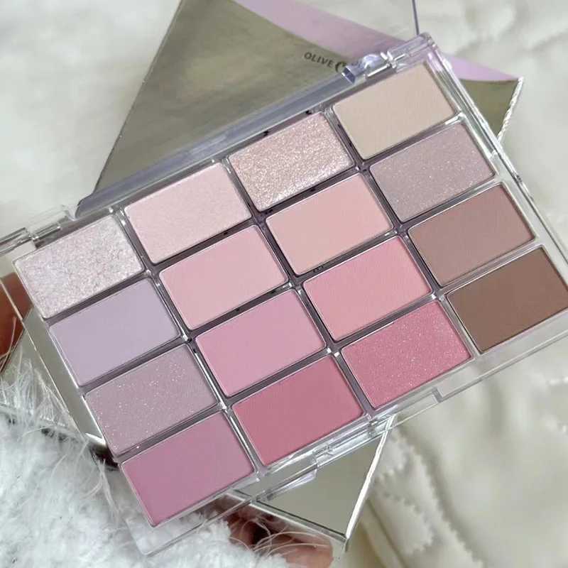 16 Colors Eyeshadow Palette Low Saturation Rose Pink Pearly Matte Glitter Eyeshadow Shiny Eye Shadow Long-lasting Eye MakeupCL240812