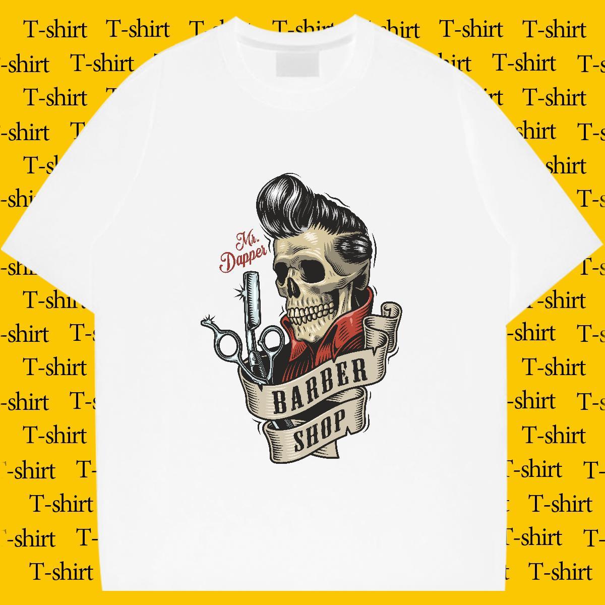 Fashion Designer Man T Shirts skull Tee Shirt 230g Pure Cotton Spring Summer Comfortable Cartoon Printing L-4XL Breathable Short Sleeve Mens Tshirts