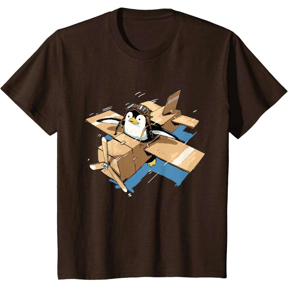 25ss Casual T shirt for Mens Flying Shirt Lover Penguin Airplane Pilot T-Shirt Shirts Tshirt Graphic Tee Tops Clothes Short sleeve Free shipping