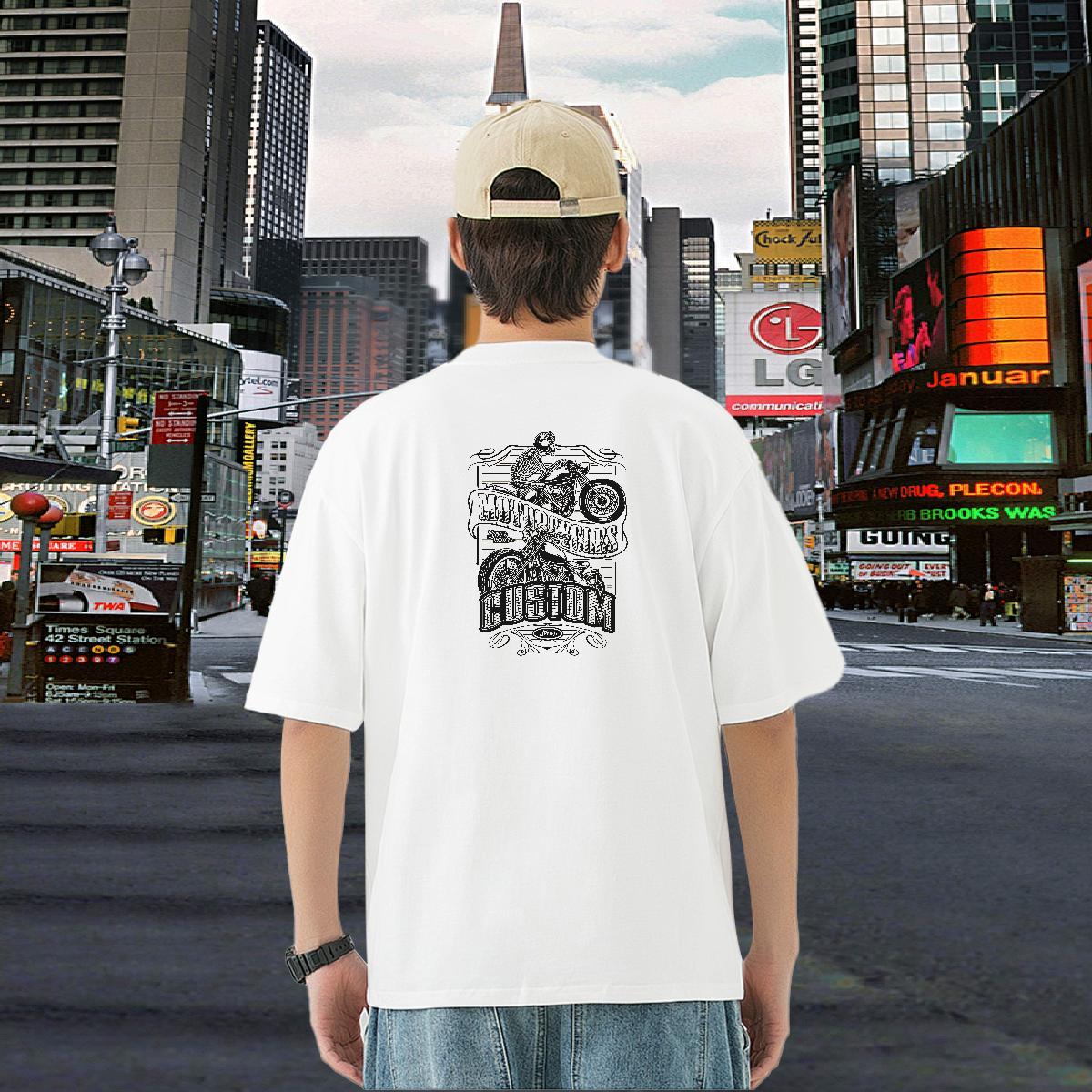 Classic Casual T Shirt For Man skull Top Tees 230g Pure Cotton Summer Casual Designer Skull O-Neck Short Sleeve Tshirt for Man Woman