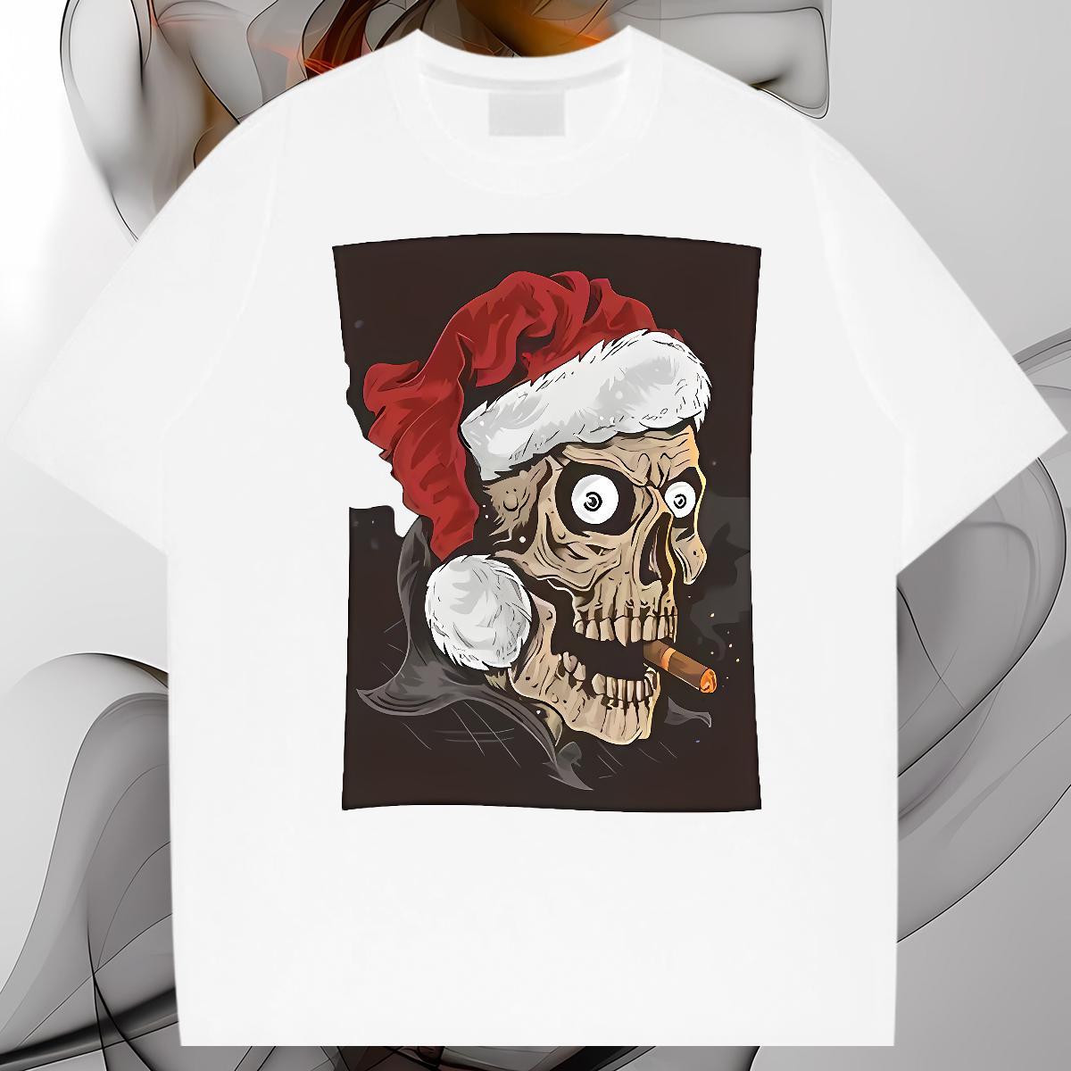 Custom T Shirts Men skull Tops 230g 100% Cotton Home Outdoor Comfortable Custom Big Size Short Sleeve O-Neck Tshirt for Man Woman