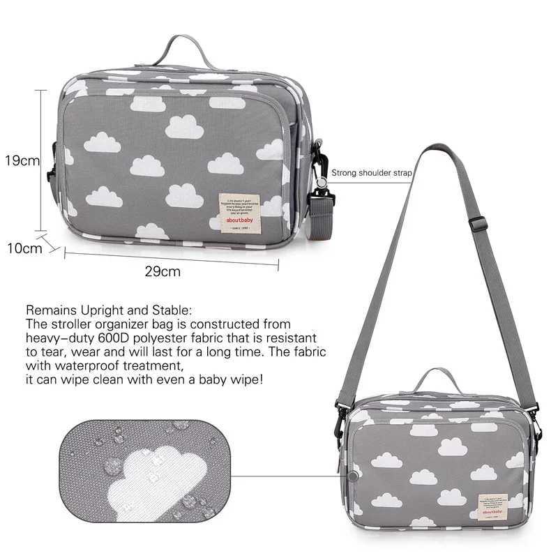 Baby stroller travel portable multifunctional care urine bag polyester waterproof storage bag W240812
