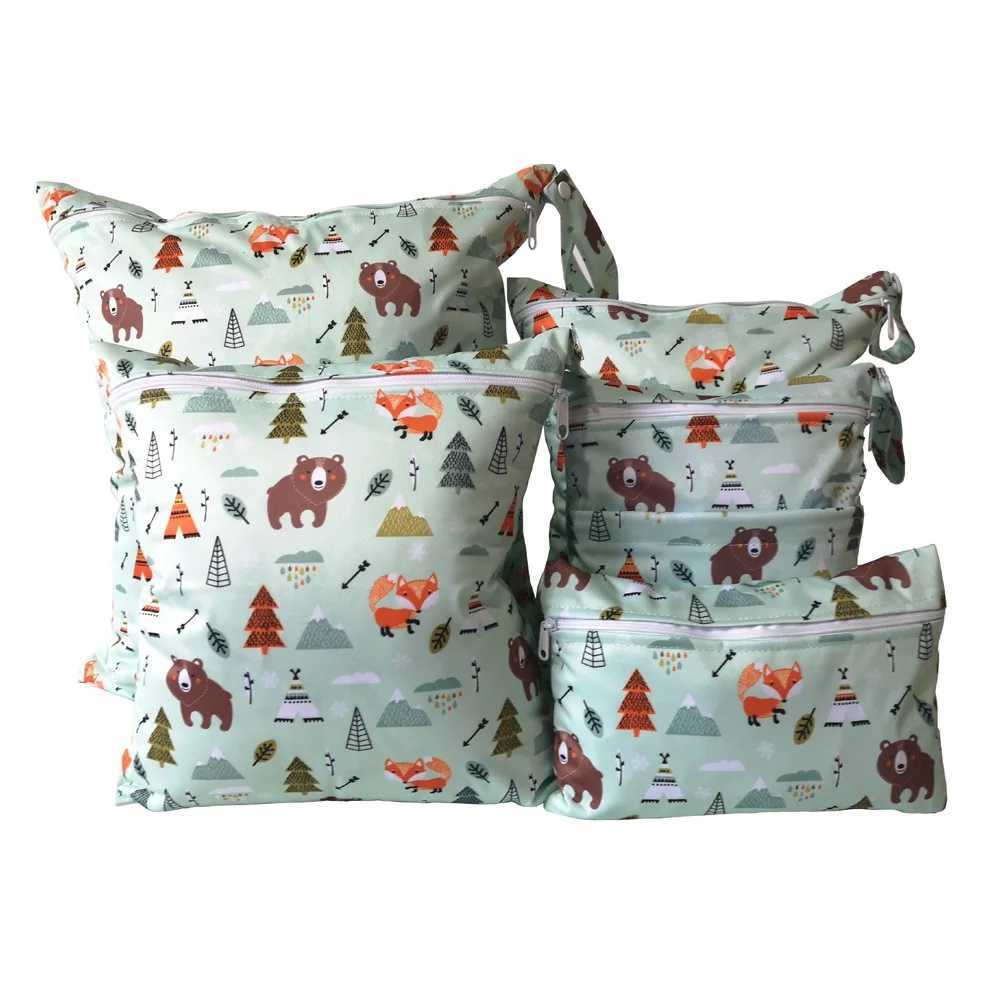 Five combination waterproof diaper bags 40 * 45CM 30 * 36cm 28 * 30cm 20 * 25cm 15 * 22.5cm reusable baby diaper bag W240812