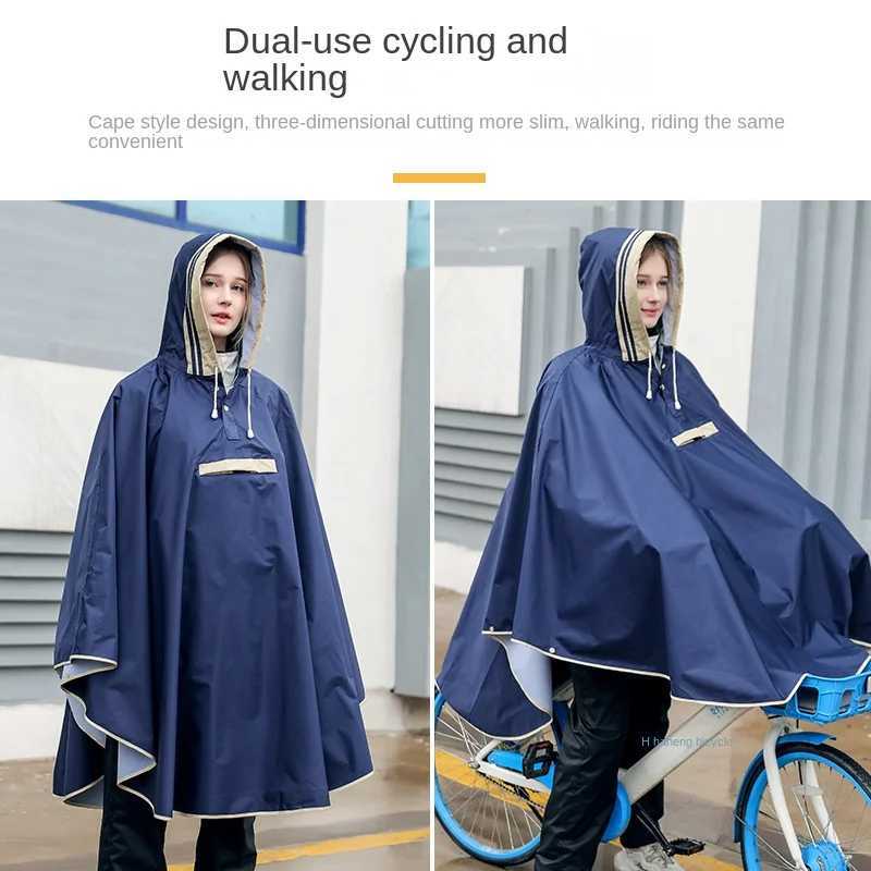 Childrens raincoat cloak style boys and girls schoolbags senior primary school childrens poncho riding electric car raincoat Y240810