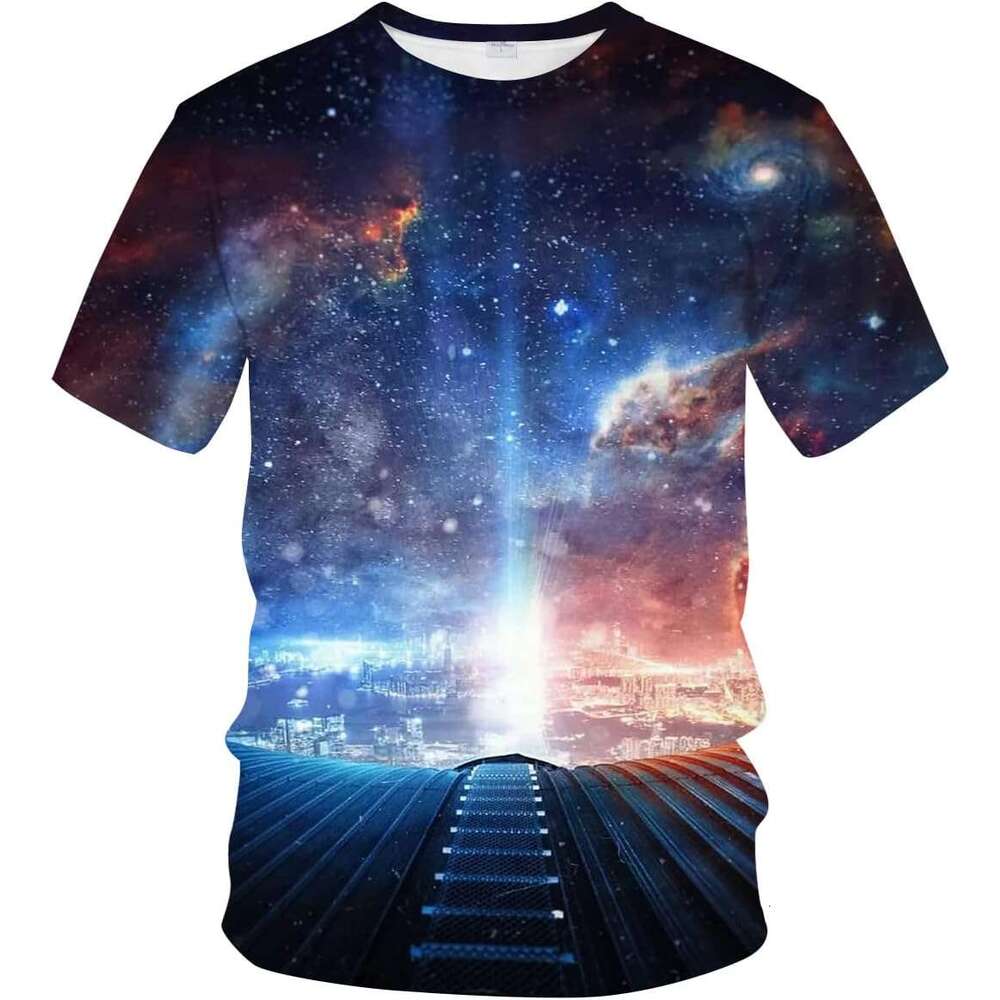 Mens T shirt Psychedelic Universe Sky Shirt 3D Art Print T-Shirt shirts tshirt graphic tee Casual tops summer clothes Short sleeve Free shipping