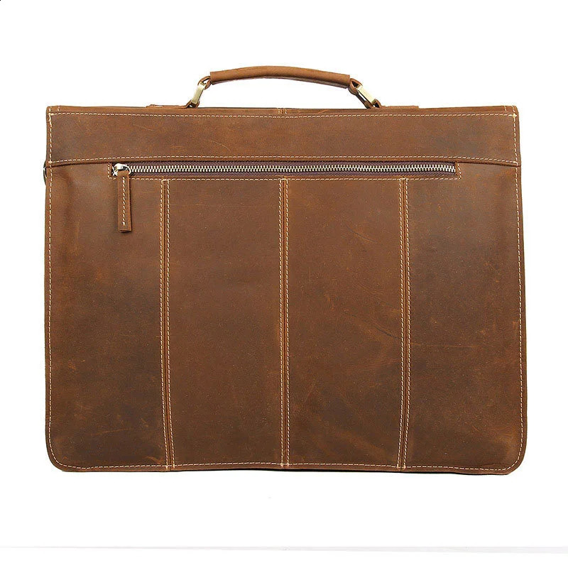 Formal business bag made of genuine leather briefcase mens messenger for 15 inch laptops 240810