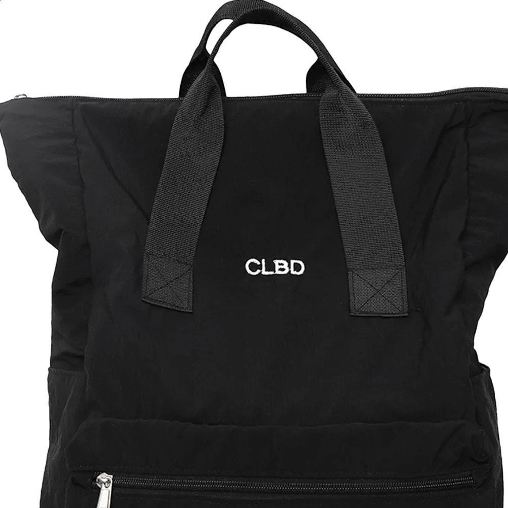 Nylon School Bag with Zipper Students Bookbag Multi Pockets Knapsack Solid Travel Bag Bag 240812