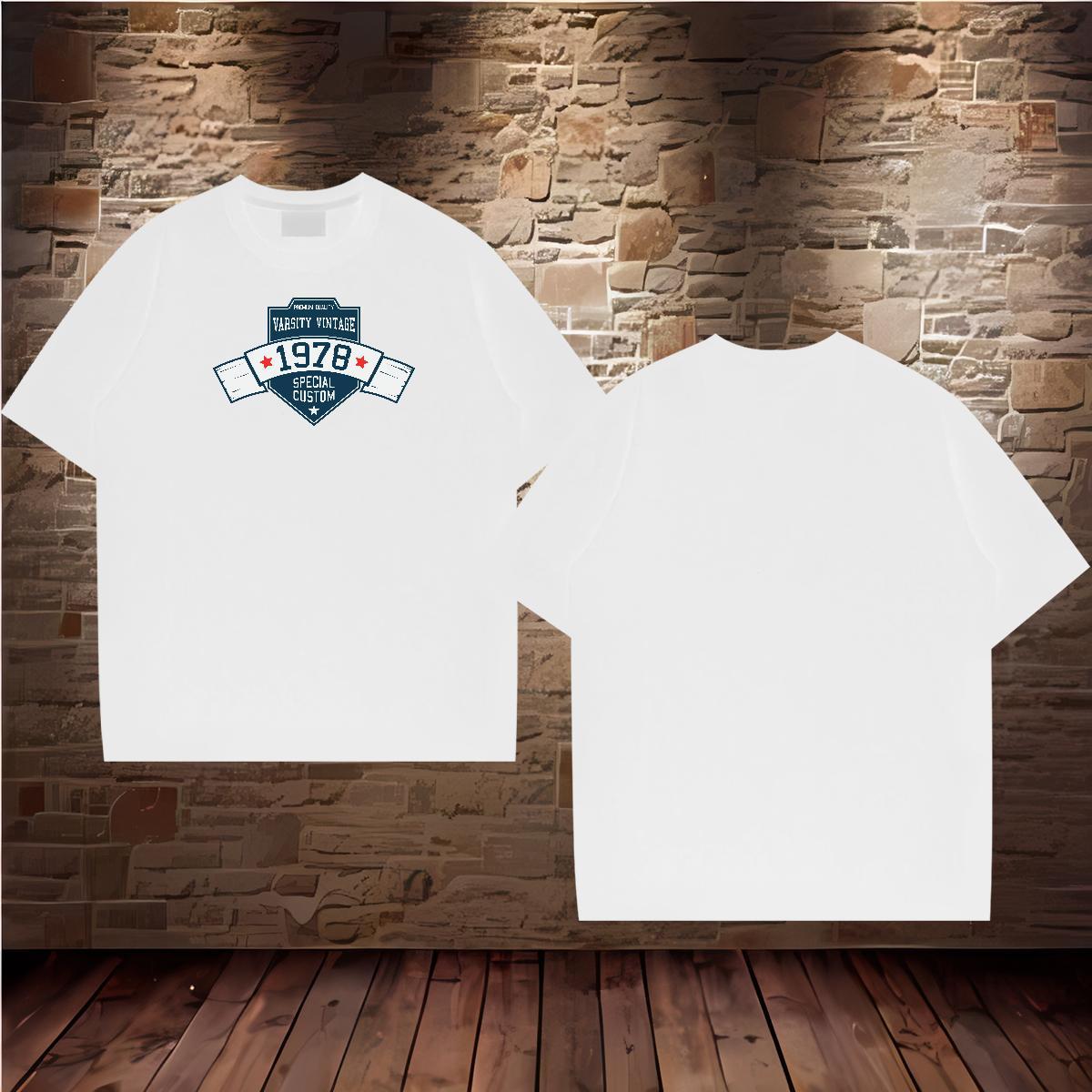Fashion T Shirts Men letter Tops Shirt 230g Pure Cotton Outdoor Popular Customized Breathable Crew Neck Tshirt for Man Woman