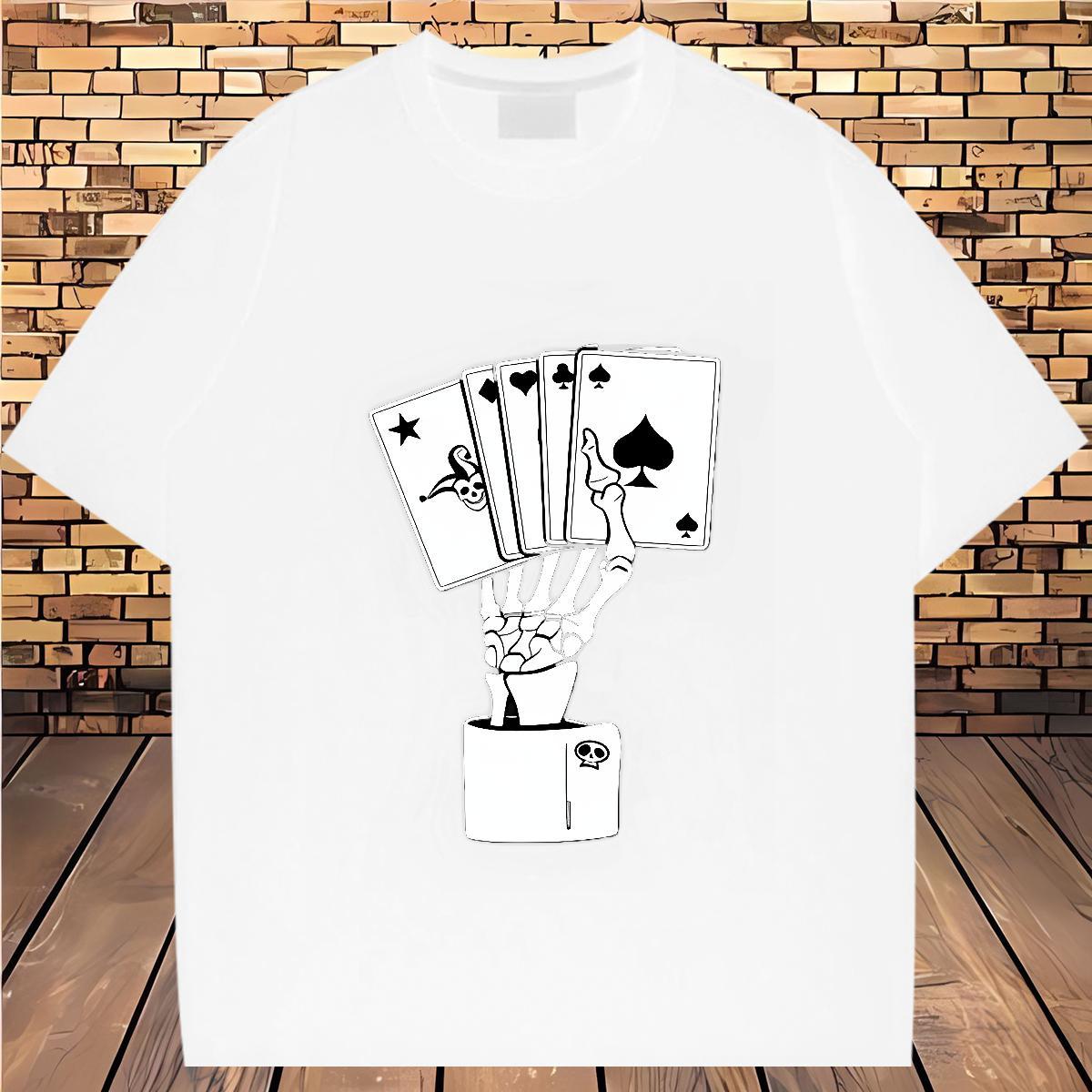 Wholesale Man T Shirts skull Tops Shirt 230g Pure Cotton Hip Hop Street Comfortable Custom Print Plus Size Crew Neck Tshirts