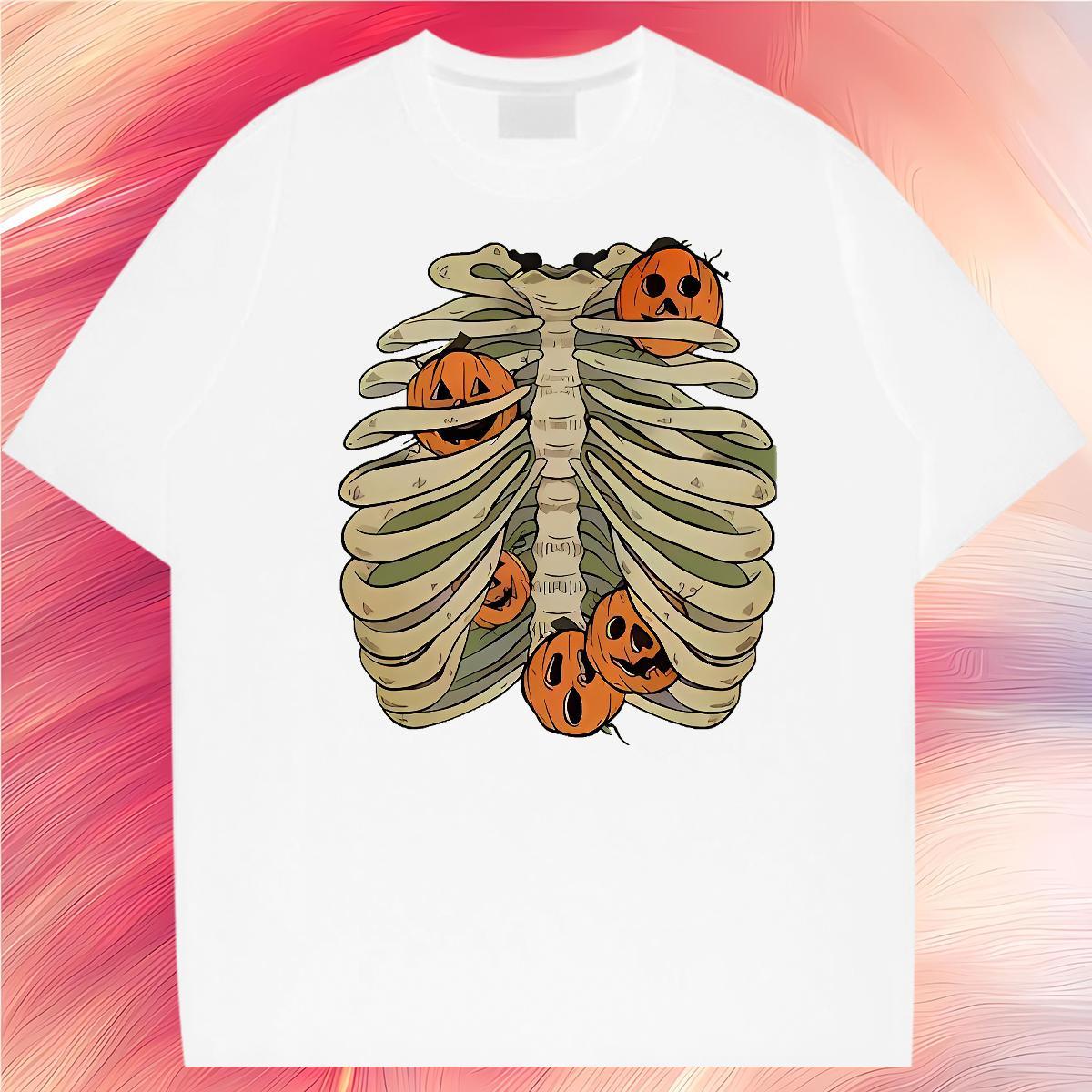 Customized Men T Shirts pumpkin Tees Shirts 230g Cotton Beach Loose Fit Custom Printed Pure Cotton Men Clothes T-Shirt