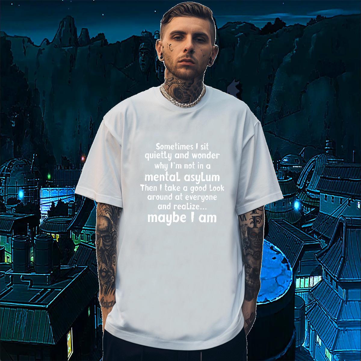 Free Shipping Men Tees letter 230g Cotton Home Outdoor Pure Cotton T Shirts Men Anime Print Classic Tee Shirt