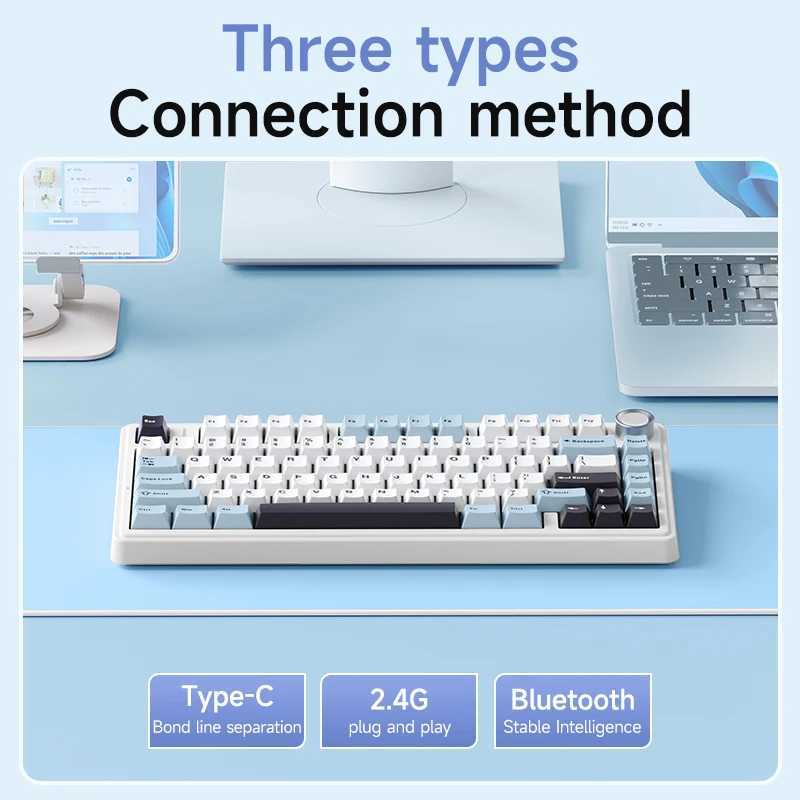 AULA F75 RGB LED Light PC Custom etooth Wireless 2.4G Type-C Wired Gaming Mechanical Switch 75% Keyboard 82 Keys witXJ241225