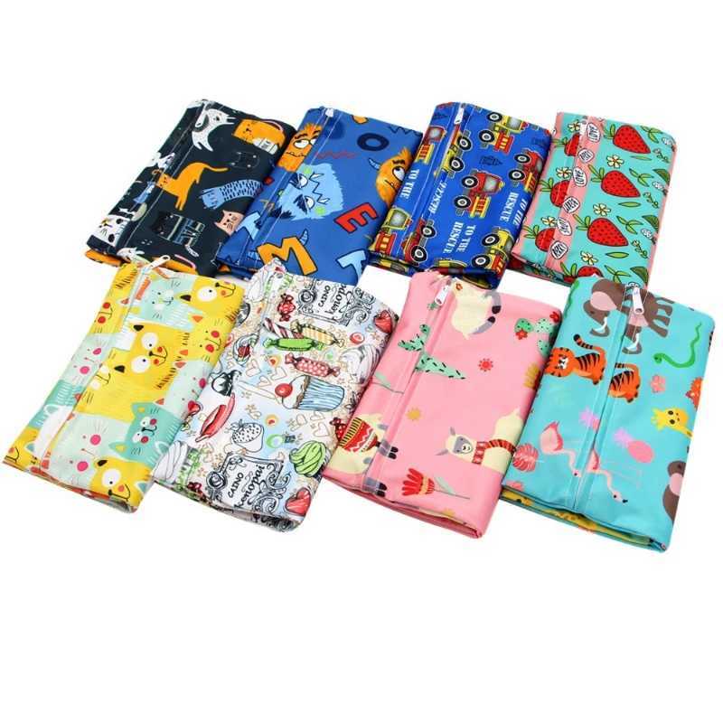 20 * 25cm baby diaper bag cartoon printed wet diaper zipper handbag handcart travel bag outdoor wet diaper storage bag W240812