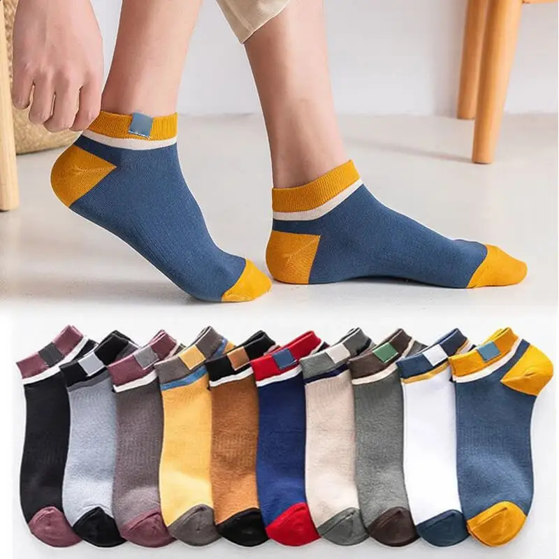 10Pairs Mens Spring Summer Sports Thin Socks Breathable Shallow Low Top Sport Short Trendy Boat Sock for Women Men 240812