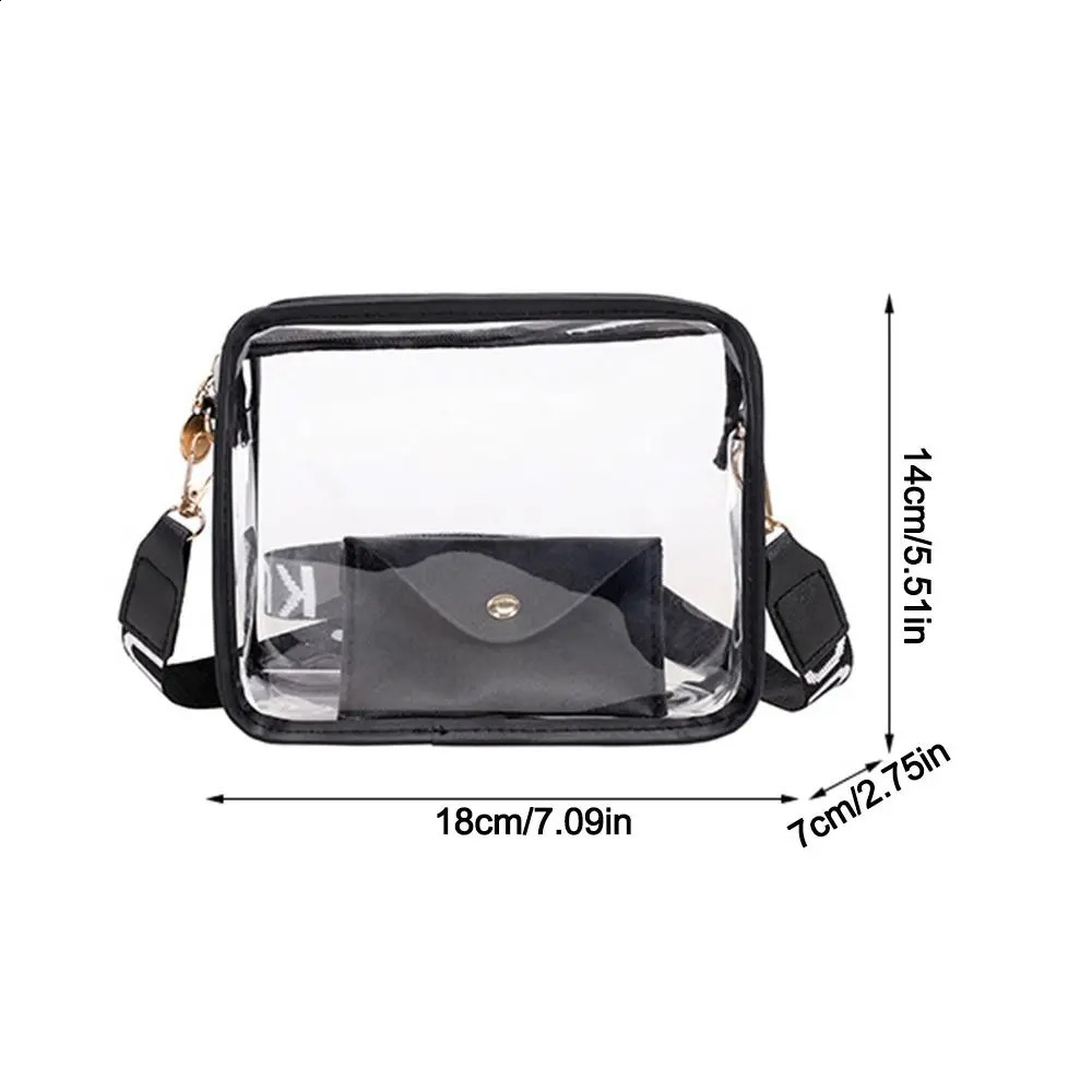Transparent Crossbody Bag for Women Candy Color Letter Fashion Shoulder PVC Jelly Small Square 240812