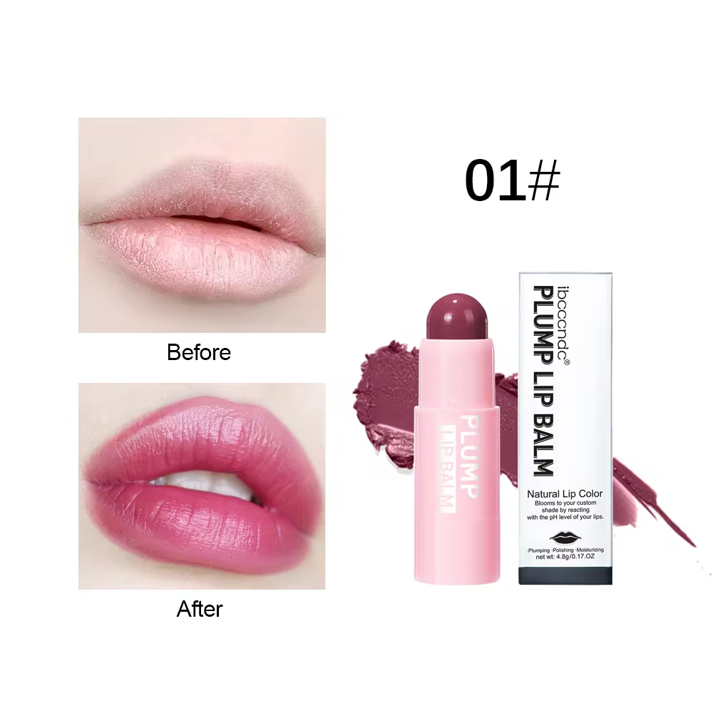 Gloss Ibcccndc Power-Full Plump Hydrating Balm Pink Plumping Lipstick Long Lasting Moisturizing Lip Care
