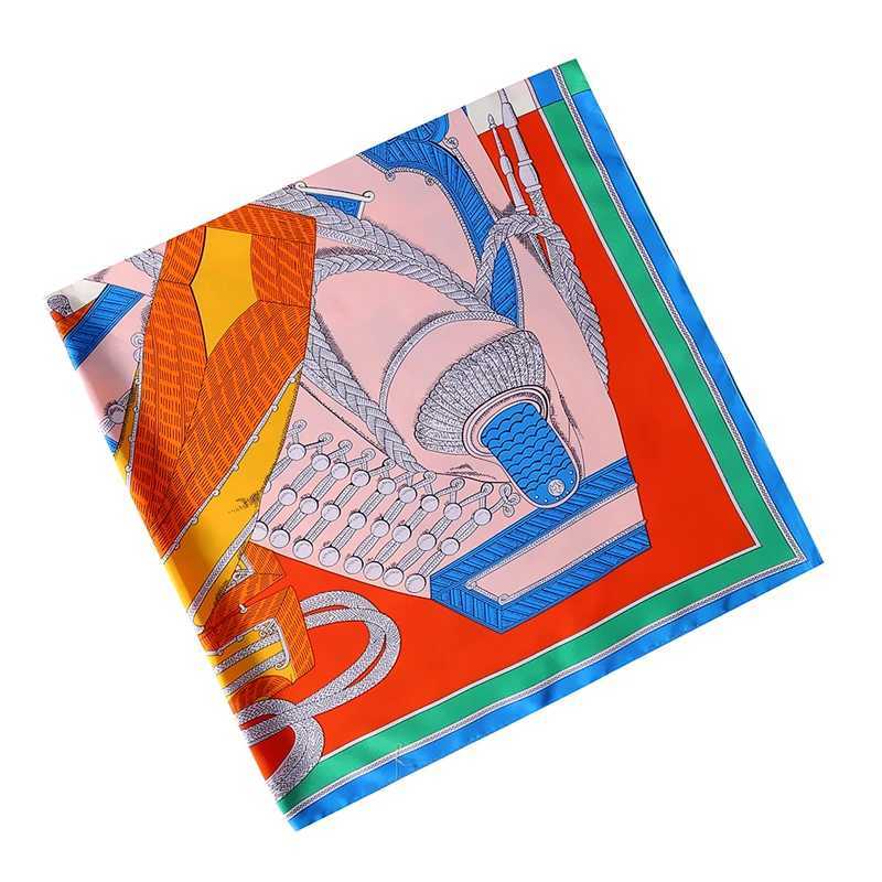 130cm Luxury Brand Square Scarf New Design Twill Silk Scarf Womens Kerchief Scarf Womens Fashion Shawl Echape Satin Scarf W240810
