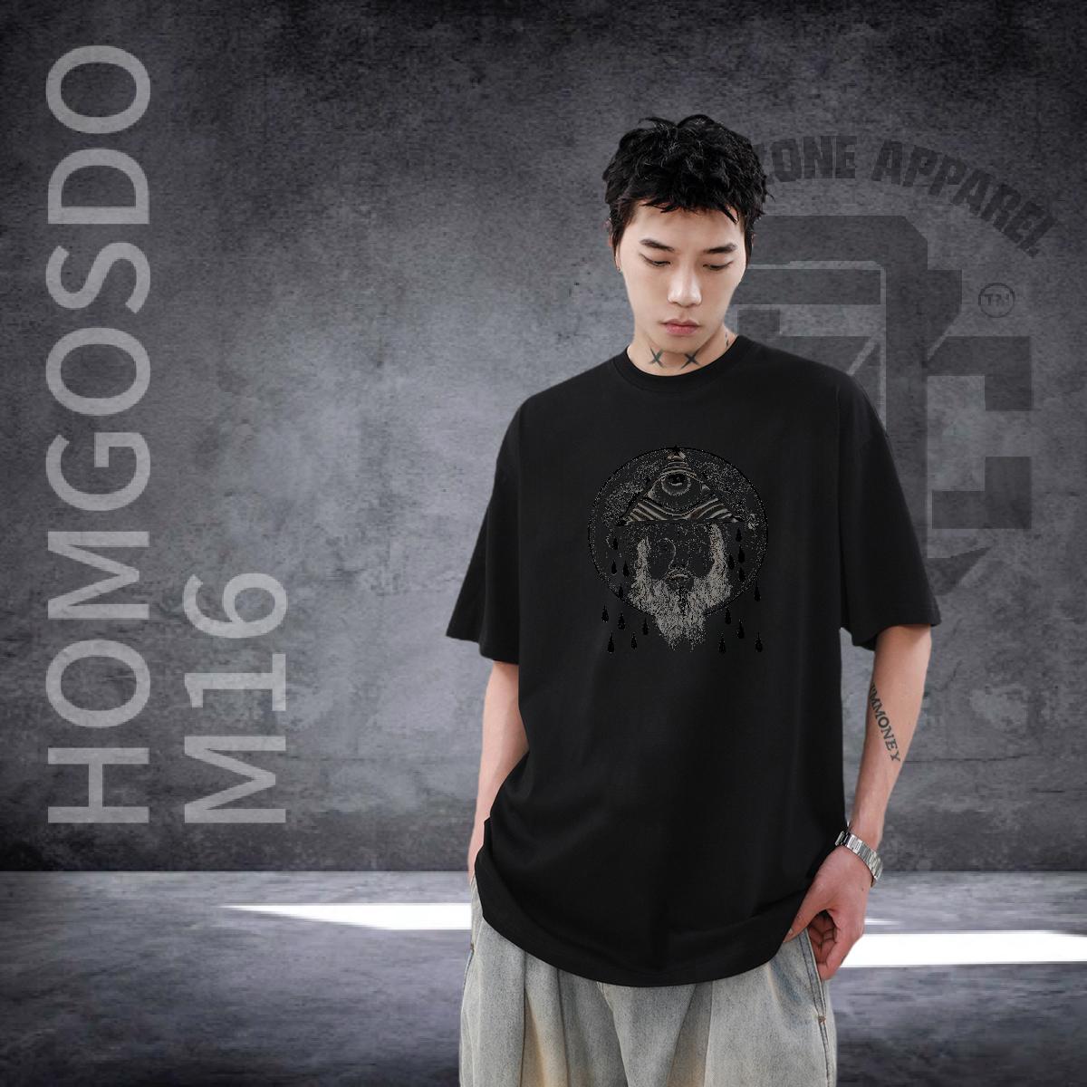 2024 Designer Man T Shirts eye of the devil Tops Shirt 230g Cotton High Street Hip Hop Cool DIY Breathable Men Clothes T-Shirt