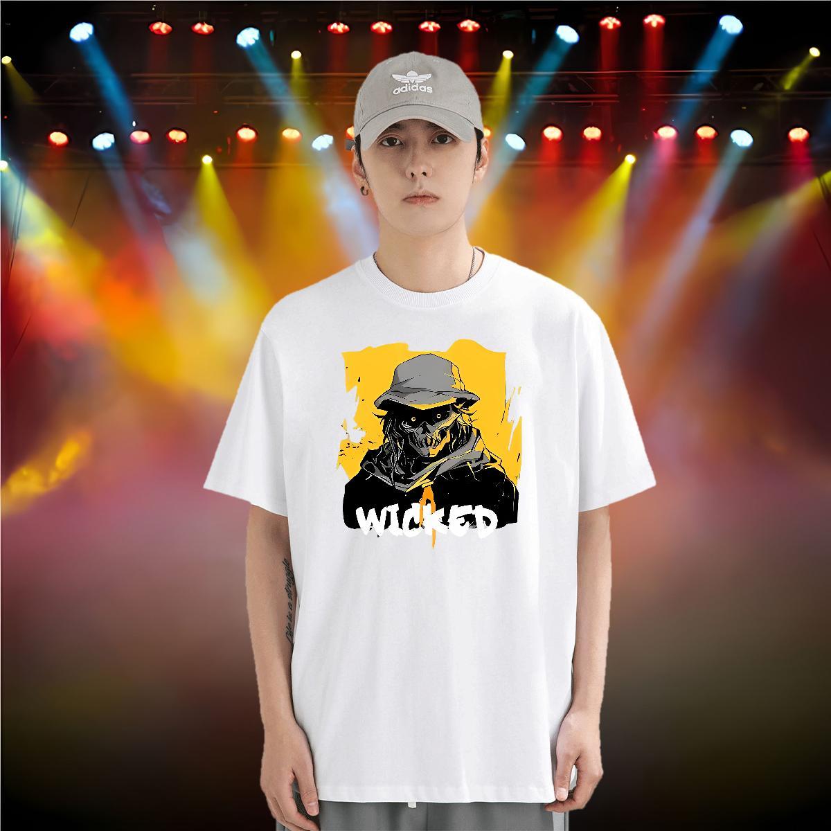New T-Shirts for Men skull Tees 230g Cotton Street Casual Classic Oversized 4XL Short Sleeve Soft Men Tshirts