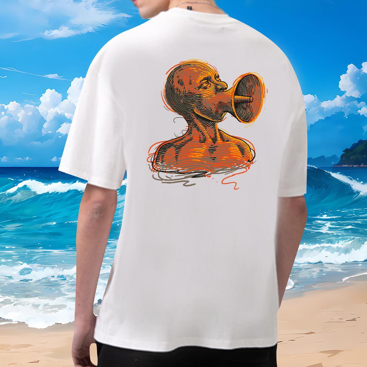 Designer T-Shirts for Men ET Clothings 230g 100% Cotton Casual Daily Wear Wholesale Anime Print Breathable Short Sleeve Mens Tshirts