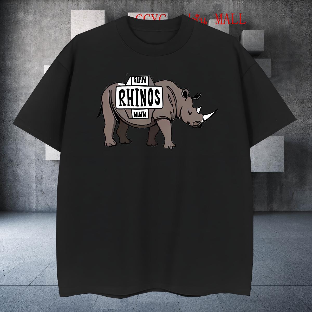 Free Shipping Men Tshirts Summer Casual 100% Cotton 230g DIY Printed Short Sleeve Soft rhinoceros Man T Shirts Casual New Tops