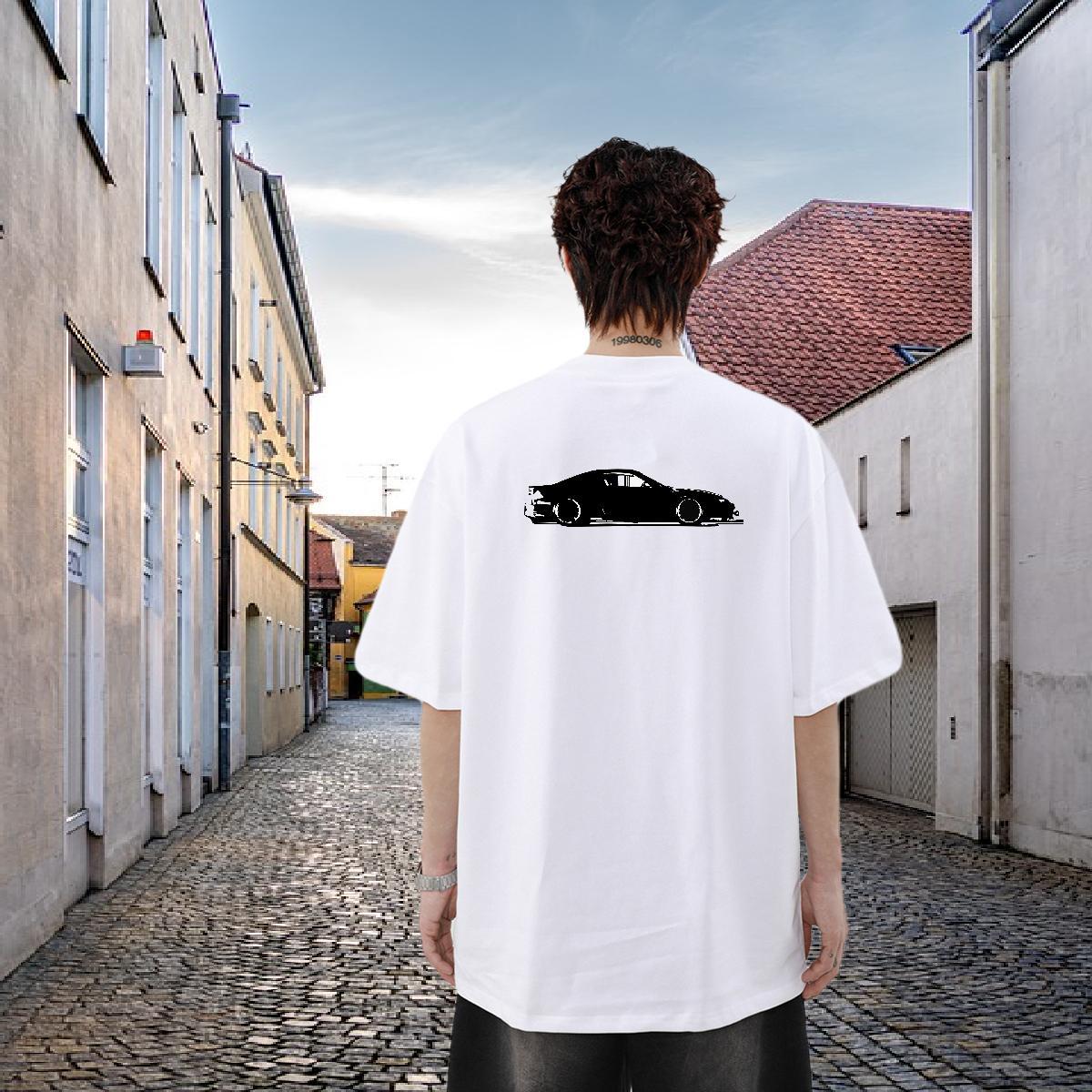 Fashion Casual Mens T Shirts car Clothings 230g Pure Cotton Hip Hop Comfortable DIY Short Sleeve Soft Mens Tshirts
