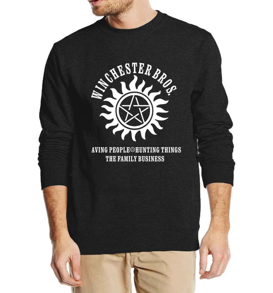 Hot sale Supernatural Winchester Bros men sweatshirt 2023 new fall winter style casual men hoodies hipster hip hop streetwearXJ240812