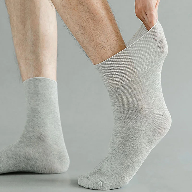 5 Pairs Plus Size EUR 45-50 Prevent Varicose Veins Socks Mens Diabetics Patients Cotton Loose Mouth Sock Man Women Comfort Meias 240812