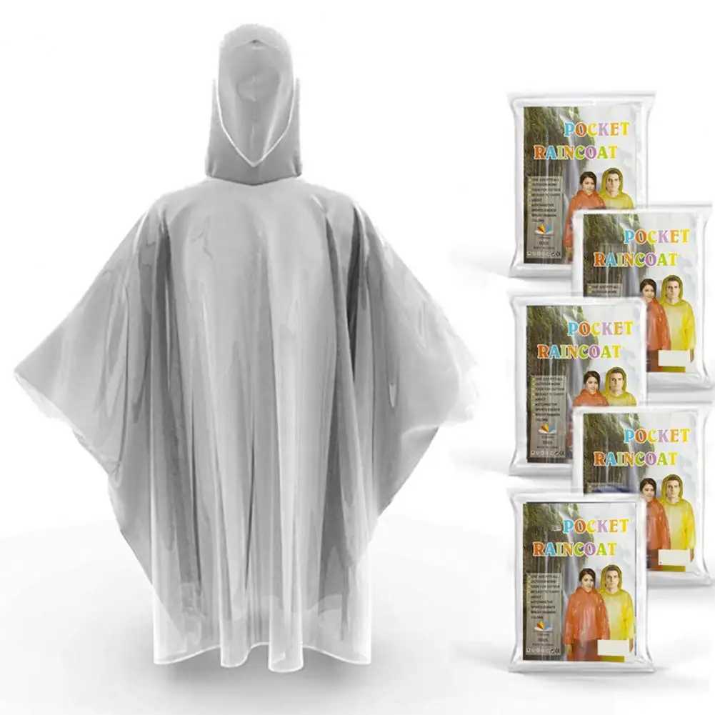 Raincoat for Men Durable Lightweight Rain Poncho Set for Adults Children Hooded Cape for Disposable Protection Waterproof Y240810