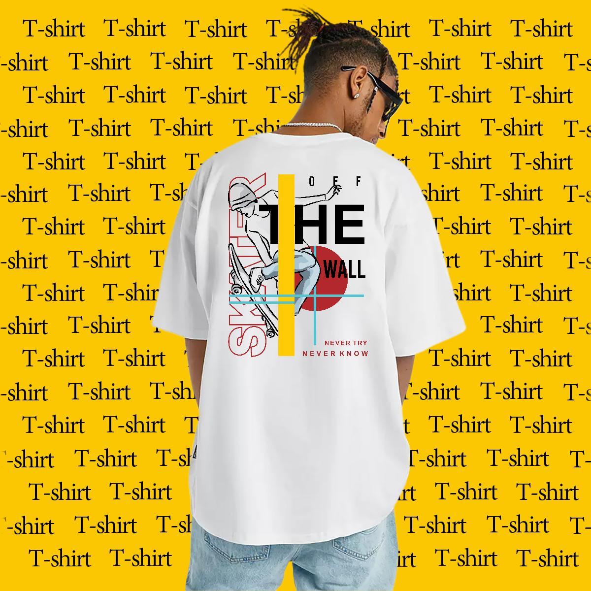 Wholesale T shirt character Tee Shirt 230g Cotton Beach Loose Fit Custom Printed Breathable Crew Neck Men Clothes T-Shirt
