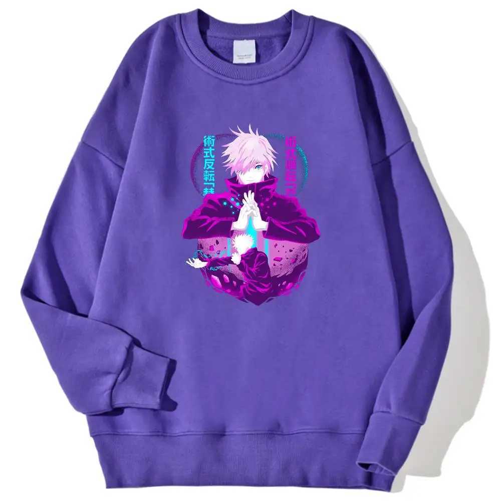 Jujutsu Kaisen Gojo Satoru prints zippers for mens autumn casual hoodies O-neck soft sports shirts street trends and streetwearW240724