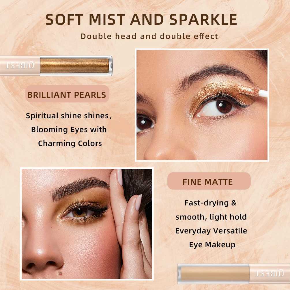 Sequins Liquid eye shadow Flash Diamond eye shadow Stick Shiny Double head Matte eye shadow Outline Makeup Tool Korean CartoonW241212