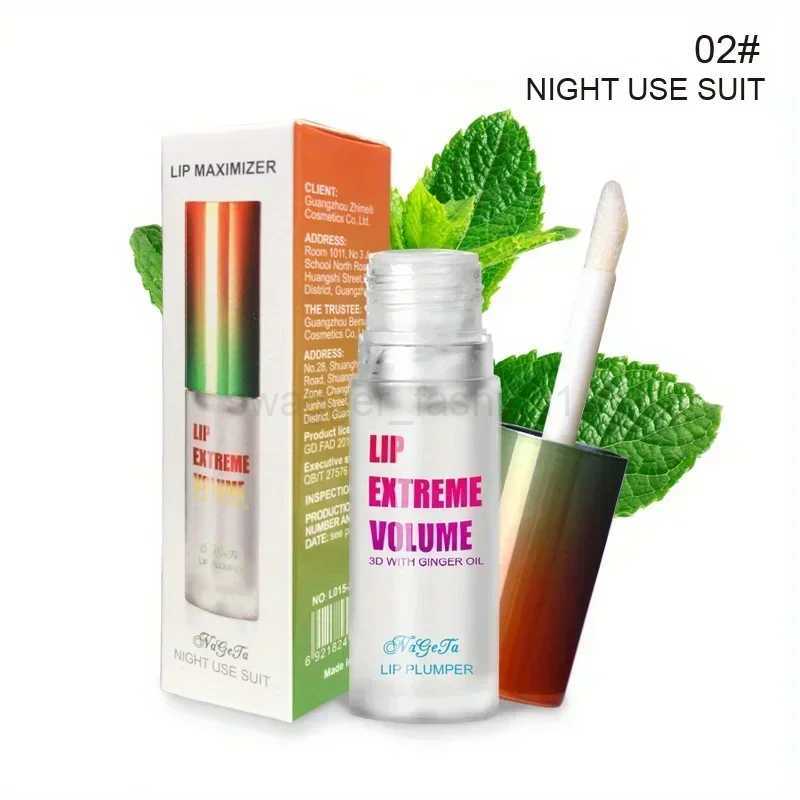 Lip Plumper Fuller Healthy Enhancer Ginger And Mint Plant Lip Gloss Oil Moisturizing Beauty Lips Sexy LipsXJ240812