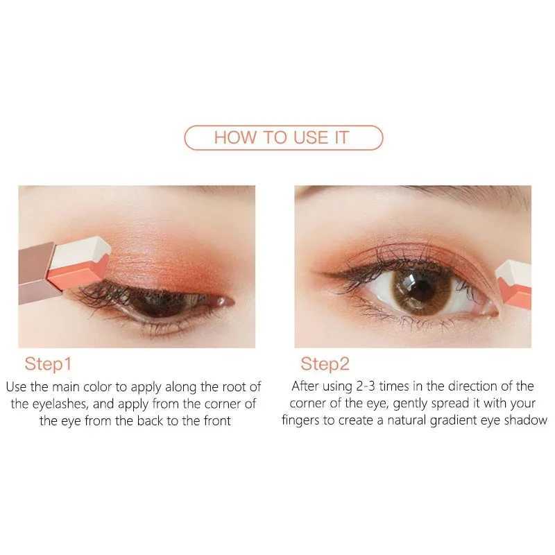 Double Color Glitter Eye Shadow Stick Matte Eyeshadow Make-up Waterproof Bicolor Shimmer Cosmetics Portable Lazy Beauty MakeupCL240812