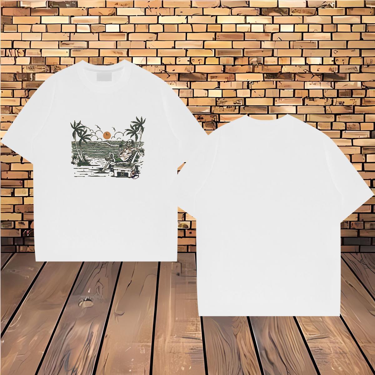 Popular Men Tops Tees beach 230g 100% Cotton Casual Daily Wear Breathable Crew Neck Men T Shirts DIY Printed Wholesale Clothings