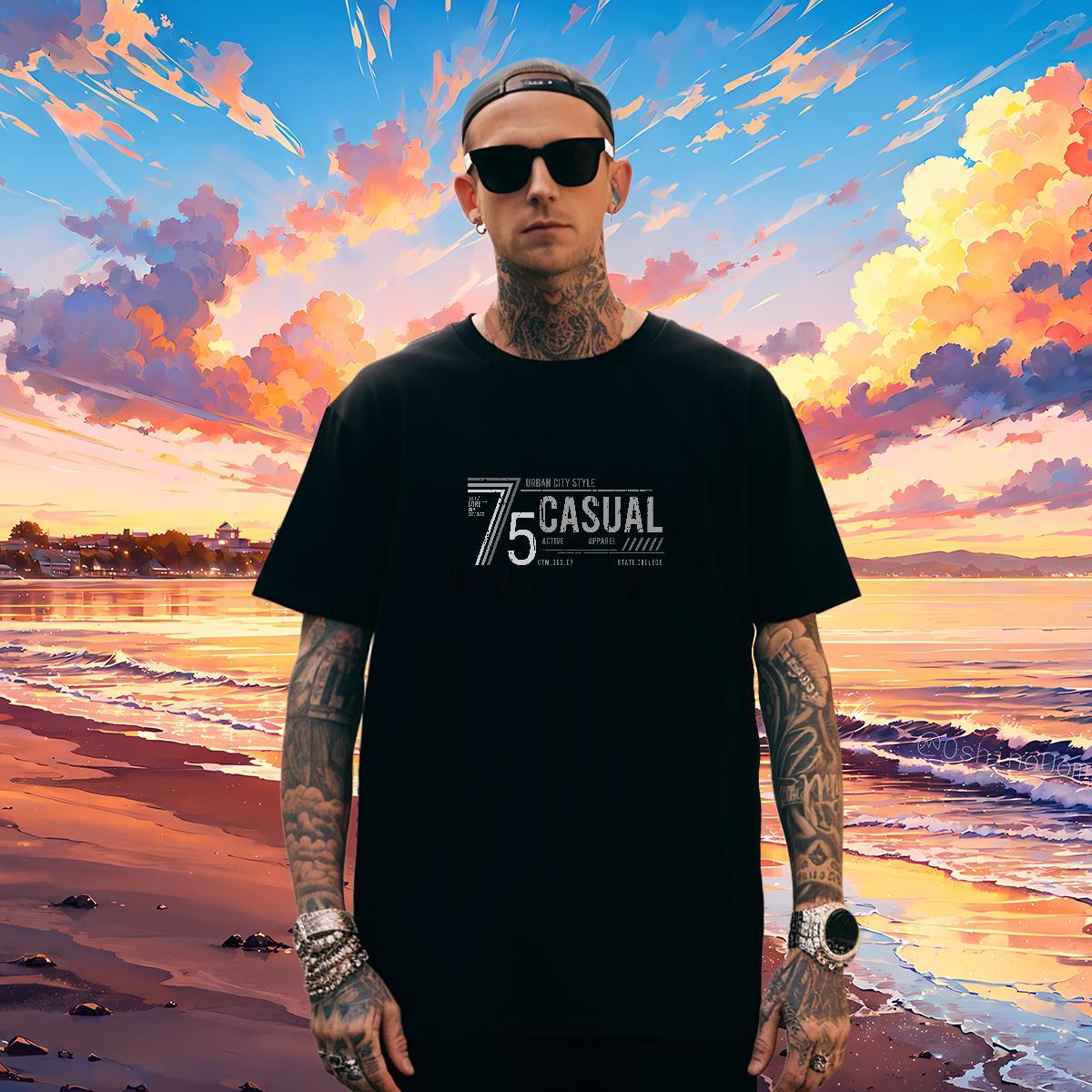 Popular Tshirt for Man Woman letter 230g Cotton Outdoor Breathable Short Sleeve T shirt Customized Print DIY Tshirts