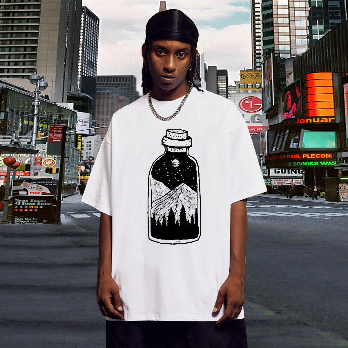 Customized T-Shirts mountains Clothings 230g 100% Cotton Summer Casual Unisex Custom Big Size Breathable Short Sleeve Mens Tshirts
