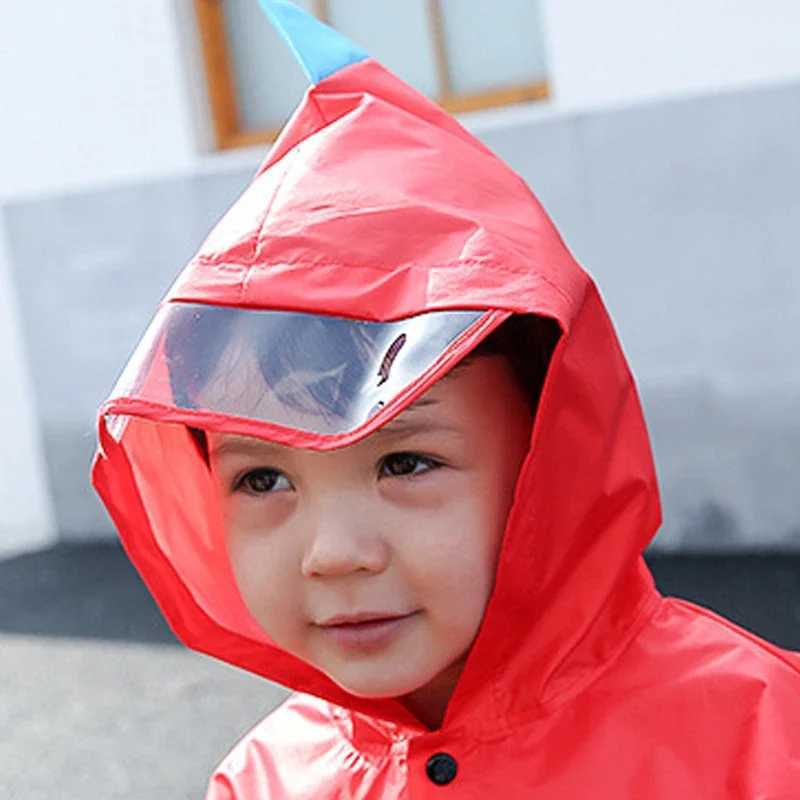 Cute Dinosaur Polyester Baby Raincoat Outdoor Waterproof Rain Coat Children Impermeable Poncho Boys Girls Rain Jacket Yellow Y240813