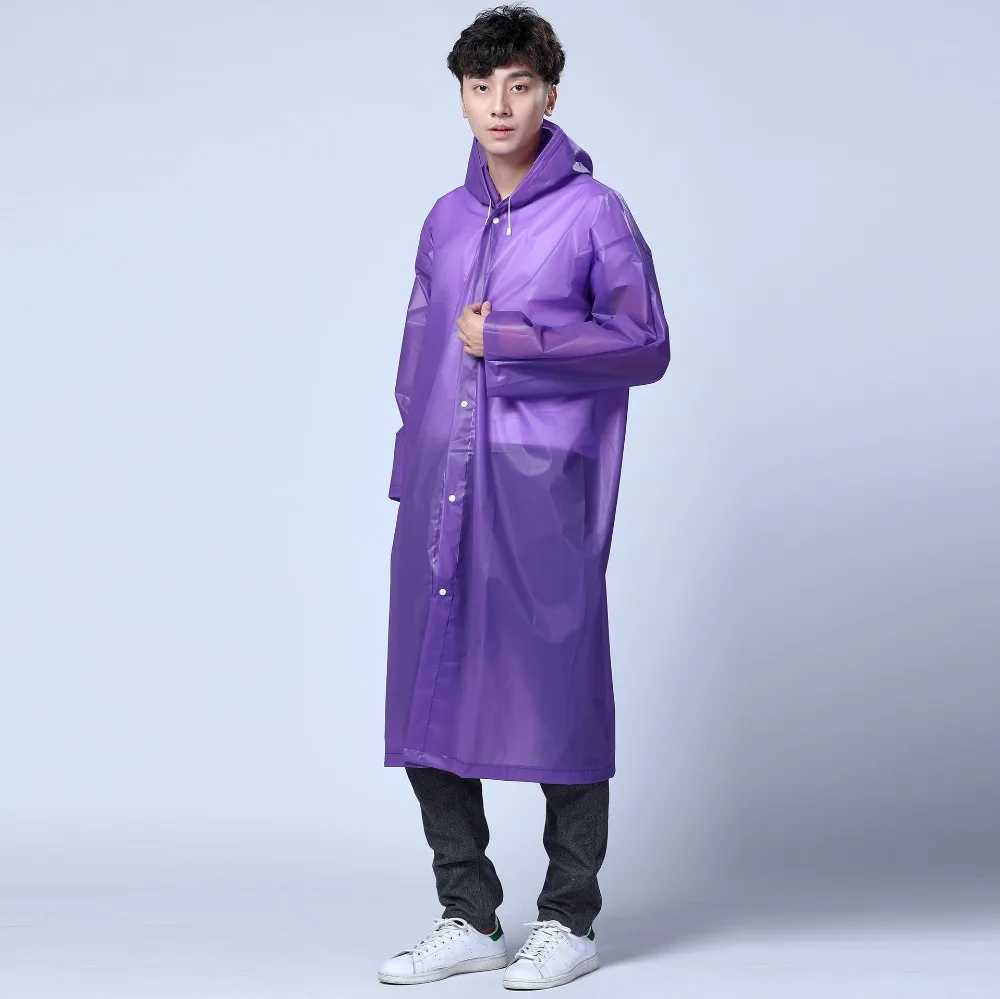 135g Thick Raincoat EVA Women Raincoat Thickened Waterproof Rain Coat Women Clear Transparent Tour Waterproof Rainwear Suit Y240810