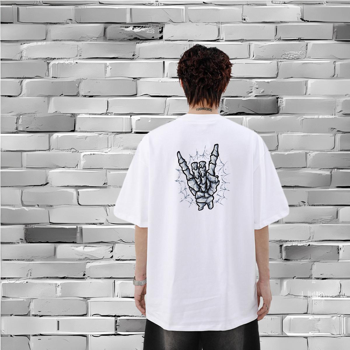 Stylist Mens T Shirts skull Clothings 230g Cotton Anime Printing Street Classic Skull Breathable Soft Tshirts
