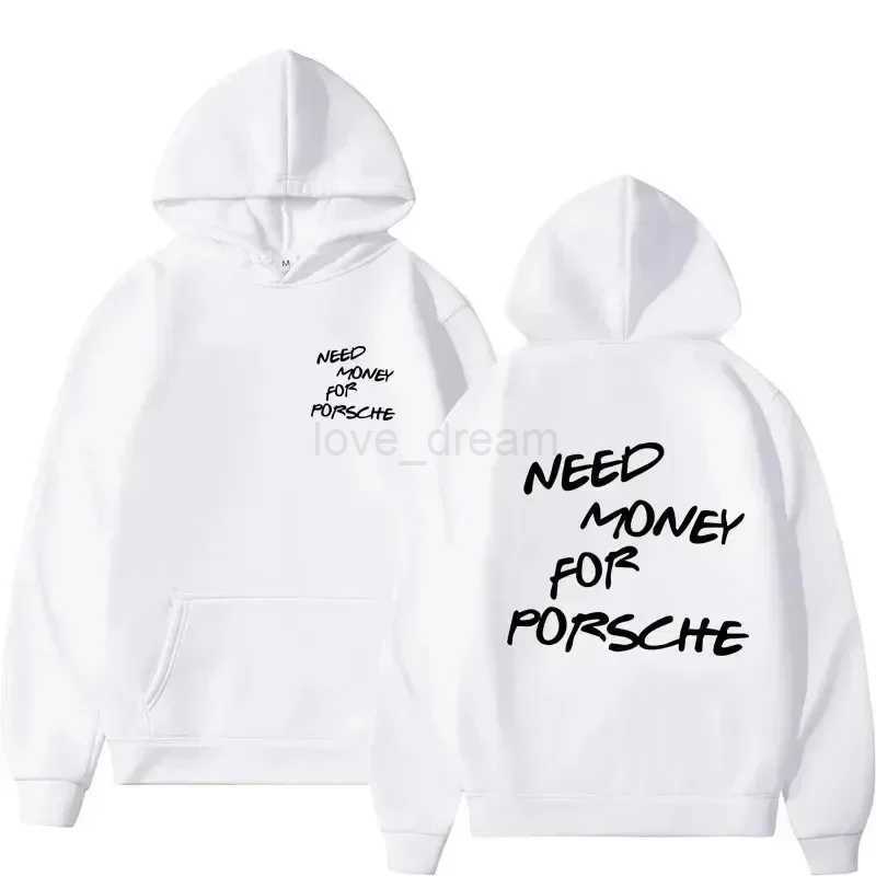 2024 Funny Need Money Letter Print Hoodie Fashion Design Mens Womens Sweatshirt Fleece Oversized Couples Casual HoodiesXJ240812