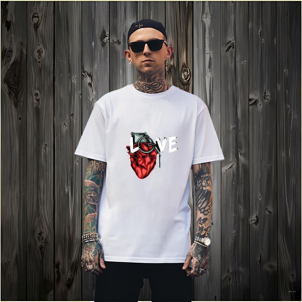 Free Shipping letter T shirt Street Men Clothes T-Shirt 230g Cotton 2024 DIY Breathable Crew Neck Custom Anime Wear