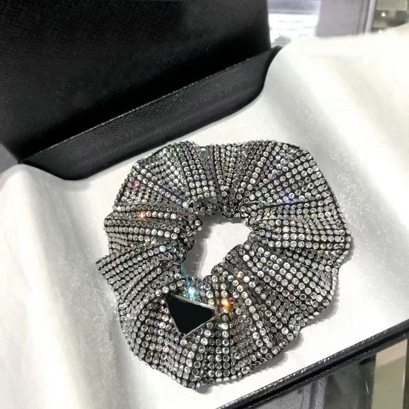 Women Designer Jewelry hair band Scrunchies Pearl Rhinestone Elastic Bands for Girls Hair Accessories Free shipping