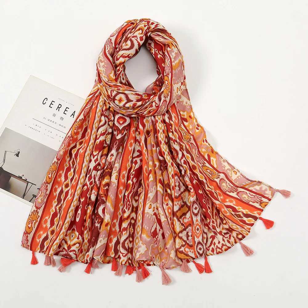 Fashionable spring and summer thin adhesive shawl suitable for womens cute floral design collar Pashminas wrapped Muslim Echape 180 * 90cm W240810
