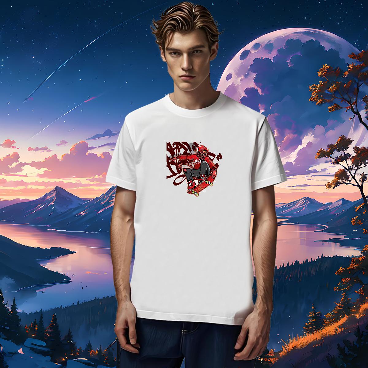 Cool Men Tops Tees person 230g 100% Cotton Street Casual Breathable Short Sleeve Mens T Shirts DIY Logo Oversized New Designer Tshirts